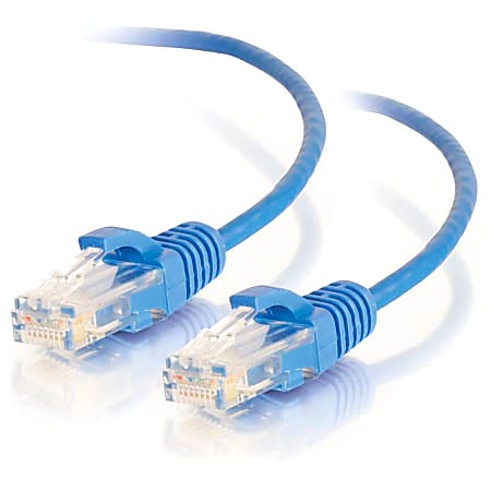 C2G 6ft Cat6 Ethernet Cable - Slim - Snagless Unshielded (UTP) - Blue - Slim Category 6 for Network Device - RJ-45 Male - RJ-45 Male - 6ft - Blue