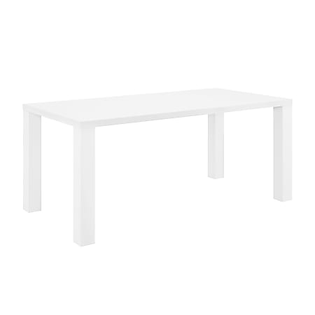 Eurostyle Tresero Wood Rectangular Dining Table, 30"H x 70"W x 35-1/2"D, High Gloss White