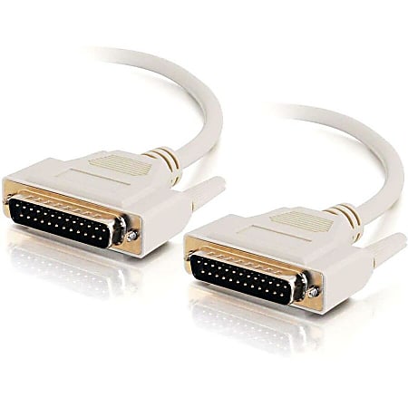 C2G 10ft DB25 M/M Null Modem Cable - DB-25 Male Serial - DB-25 Male Serial - 10ft - Beige