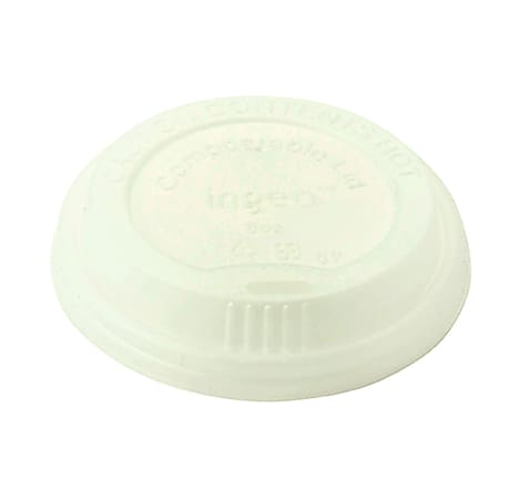 World Centric Hot Cup Lids, 8 Oz Cups, White, Pack Of 1,000 Cups