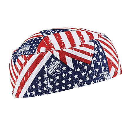 Ergodyne Chill-Its® 6630 Terry Cloth Skull Caps, Stars & Stripes, Pack Of 6 Caps