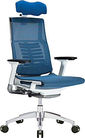 Raynor® Powerfit Ergonomic Mesh High-Back Executive Office Chair, Blue/White