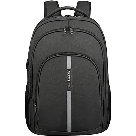 Mobile Edge Commuter Carrying Case Rugged (Backpack) for 15.6" to 16" Notebook, Travel Essential - Black - Scratch Resistant, Abrasion Resistant, Water Resistant - Oxford Polyester Body - Shoulder Strap - 19" Height x 14" Width x 8" Depth