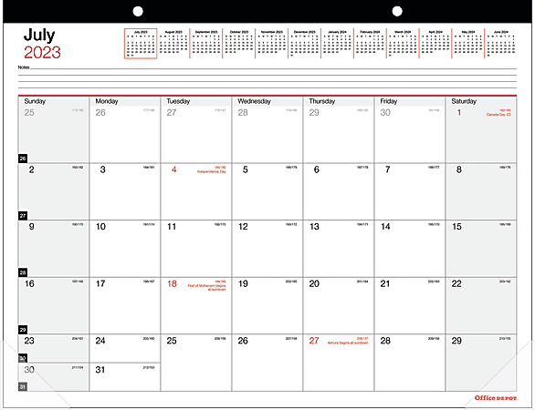 2024 Office Depot Brand Monthly Desk Pad Calendar 21 34 x 17 White January  To December 2024 SP24D00 - Office Depot