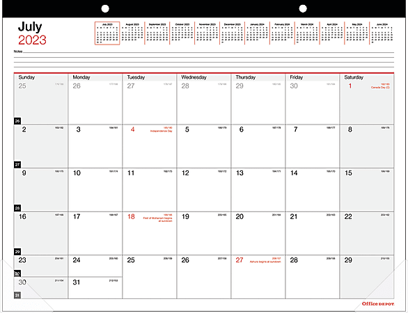 2023-2024 Office Depot® Brand Monthly Academic Desk Calendar,