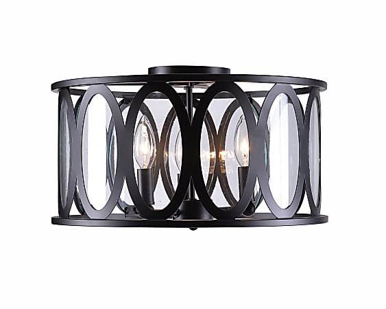 Kenroy Home Prince 3-Light Flush-Mount Ceiling Lamp, 15"W, Oil-Rubbed Bronze