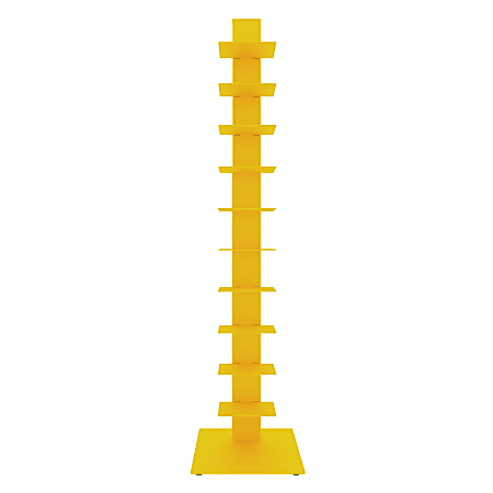 Eurostyle Sapiens 60"H 10-Shelf Bookcase, Yellow