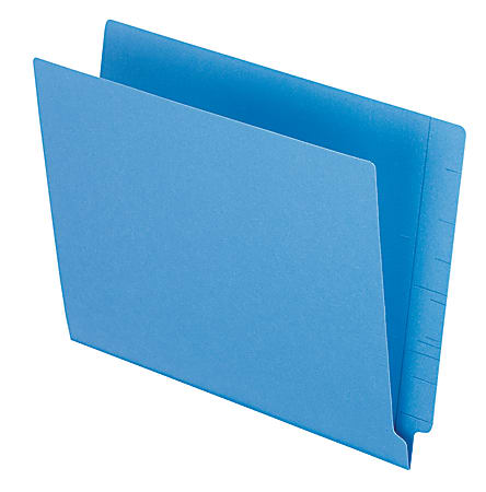 Pendaflex® Color Straight-Cut End-Tab Folders, 8 1/2" x 11", Letter Size, Blue, Pack Of 100
