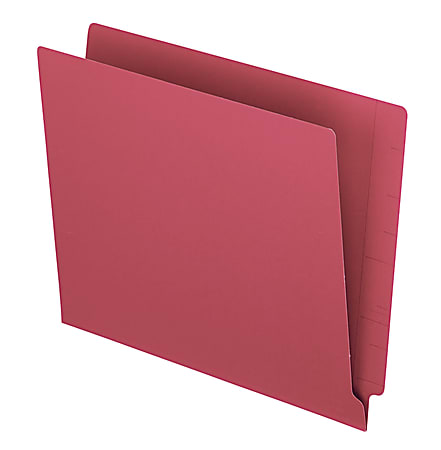 Pendaflex® Color Straight-Cut End-Tab Folders, 8 1/2" x 11", Letter Size, Red, Pack Of 100