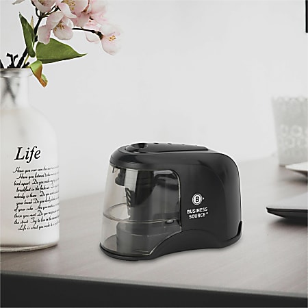 Business Source 2-way Electric Pencil Sharpener - AC Adapter Powered - Steel Alloy, ABS Plastic - 1 Each Business Source 2-way Electric Pencil Sharpener - AC Adapter Powered - Steel Alloy, ABS Plastic - 1 Each