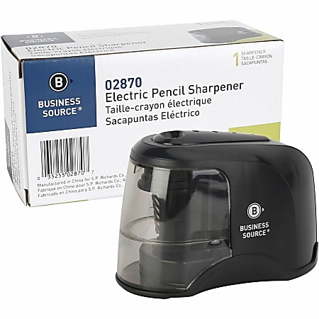 Business Source 2-way Electric Pencil Sharpener - AC Adapter Powered - Steel Alloy, ABS Plastic - 1 Each Business Source 2-way Electric Pencil Sharpener - AC Adapter Powered - Steel Alloy, ABS Plastic - 1 Each
