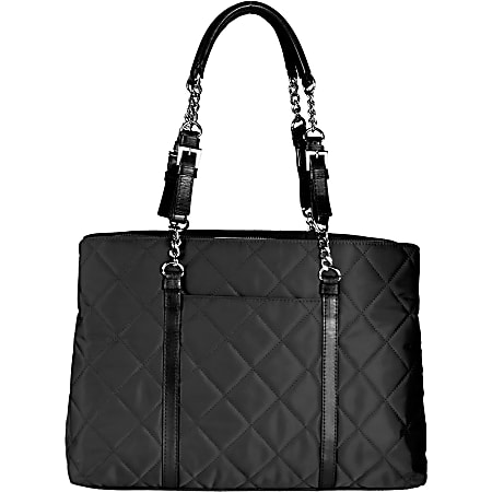 WIB Metro Carrying Case (Tote) for 17" Notebook - Black - Nylon, Leather, Ethylene Vinyl Acetate (EVA) Interior - Quilted - Carrying Strap - 12.3" Height x 15" Width x 6" Depth