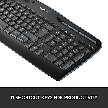 MK320 Straight Size Keyboard Ambidextrous Mouse Black - Office Depot