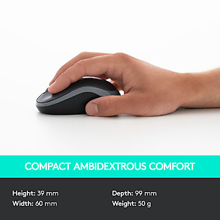 Logitech MK320 Wireless Straight Full Size Keyboard Ambidextrous Optical  Mouse Black - Office Depot