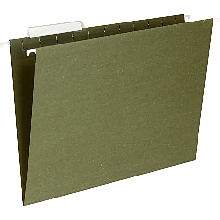 Business Source Standard Hanging File Folders, Letter Size, 1/3 Tab Cut, Standard Green, Box Of 25 Folders