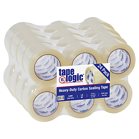 Tape Logic® #160 Industrial Tape, 3" Core, 3" x 110 Yd., Clear, Case Of 24