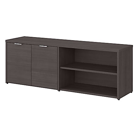Bush Business Furniture Jamestown Low Storage Cabinet With Doors And Shelves, Storm Gray, Premium Installation