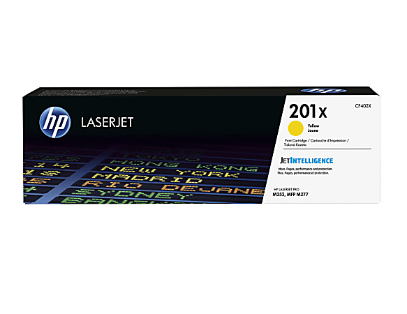 HP 201X Yellow High Yield Toner Cartridge, CF402X