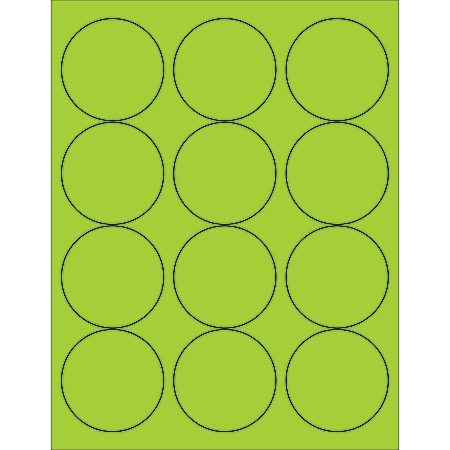 Tape Logic® Labels, LL194GN, Circle, 2 1/2", Fluorescent Green, Case Of 1,200