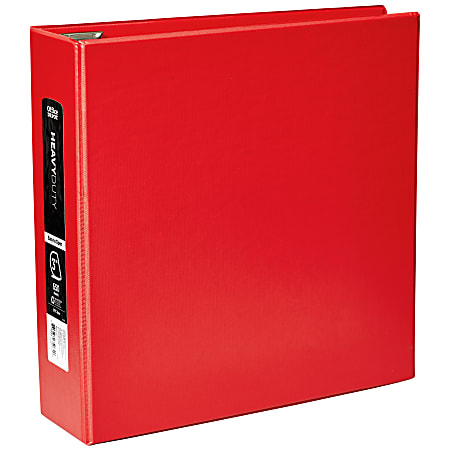 Order Mation 3248 Heavy Duty 3 Rings Binder 1'' Double lock Red 10'' x 11  1/2
