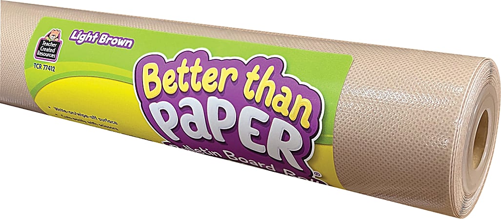 Teacher Created Resources® Better Than Paper® Bulletin Board Paper Rolls, 4' x 12', Light Brown, Pack Of 4 Rolls