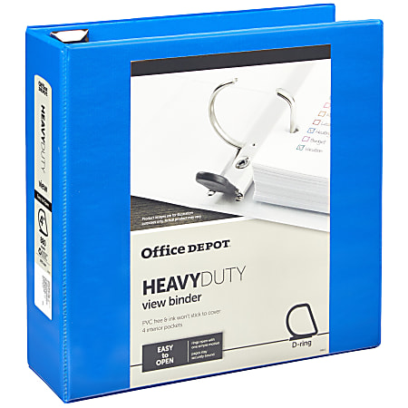Office Depot® Brand Heavy-Duty View 3-Ring Binder, 4"