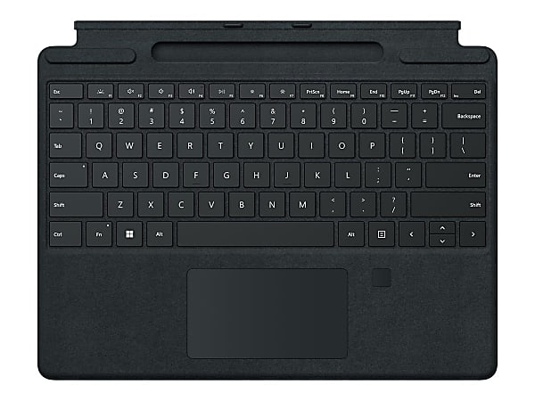 Microsoft Signature Keyboard/Cover Case for 13" Microsoft Surface Pro 8, Surface Pro X Tablet - Black - Alcantara Exterior Material