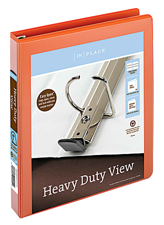 Office Depot® Brand Heavy-Duty View 3-Ring Binder, 1" D-Rings, Orange