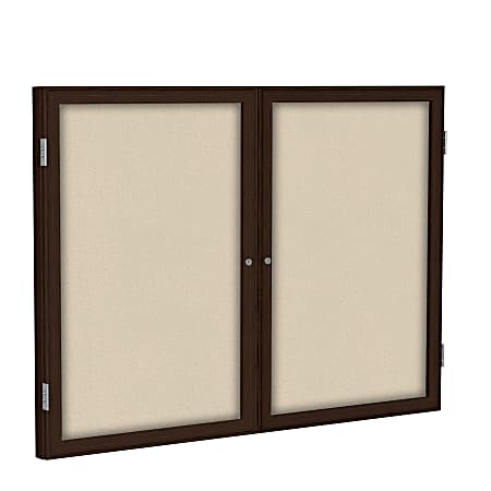 Ghent Traditional 2-Door Enclosed Fabric Bulletin Board, 36"