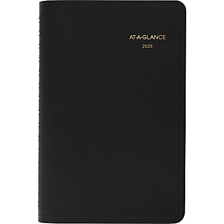 2025 AT-A-GLANCE® Daily Appointment Book Planner, 5" x 8", Black, January To December, 7080005