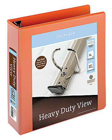 Office Depot® Brand Heavy-Duty View 3-Ring Binder, 2" D-Rings, Orange