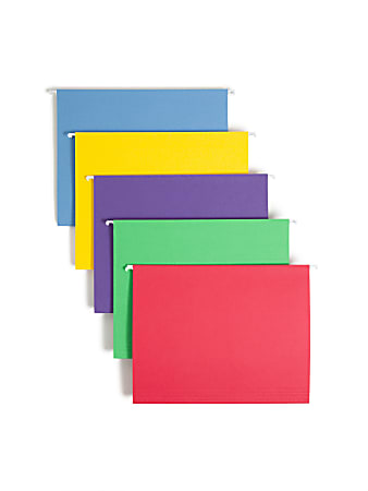 Smead Hanging File Folders With Adjustable Tabs, Letter Size, 1/3 Cut, Assorted Colors, Box Of 25