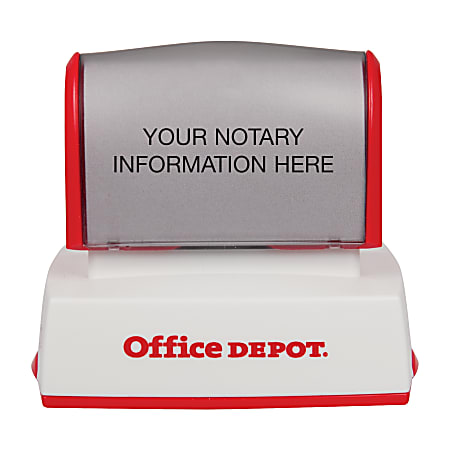 Custom Office Depot® Brand Pre-Inked Notary Stamp, 1-1/2" x 2-7/16" Impression