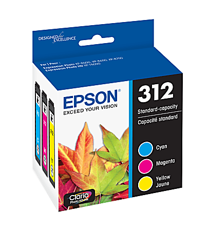 Epson 312 Claria Photo Cyan Magenta Yellow Ink Cartridges