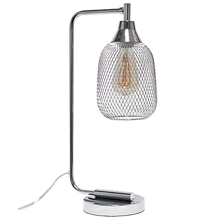 Lalia Home Industrial Mesh Desk Lamp, 19"H, Chrome