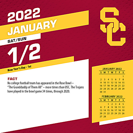 Usc Calendar 2022 Lang Daily Calendar University S Cali 2022 - Office Depot