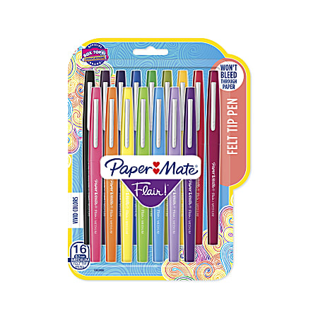 Paper Mate® Porous-Point Pens, Medium Point, 0.7 mm, Assorted Barrels, Assorted Ink Colors, Pack Of 16