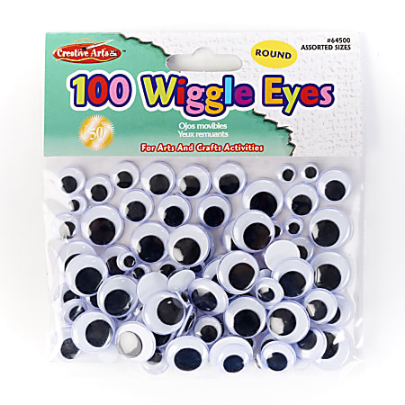 Charles Leonard Wiggle Eyes Assorted Sizes Black 100 Eyes Per Pack Set Of  12 Packs - Office Depot
