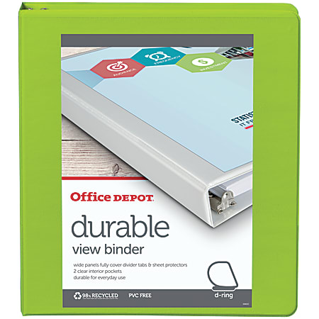 Details about   BRAND NEW Office Depot 3" Durable View Binder 625-Sheet 3-Ring Black 