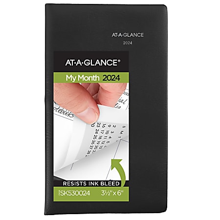 2023-2025 AT-A-GLANCE® DayMinder 14-Month Monthly Planner, 3-1/2" x 6", Black, December 2023 To January 2025, SK5300