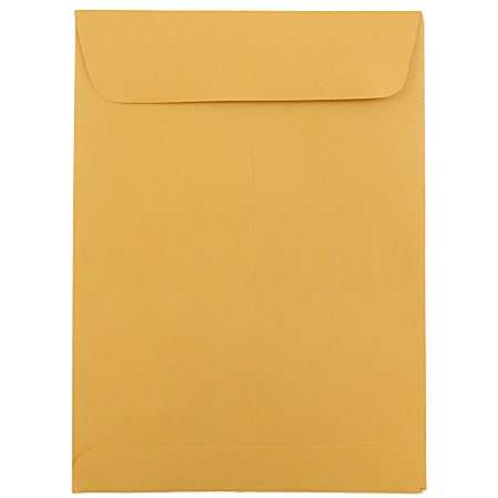 JAM Paper® Open-End 5-1/2 x 7-1/2 Manila Catalog Envelopes, Gummed Seal, Brown Kraft, Pack Of 50 Envelopes