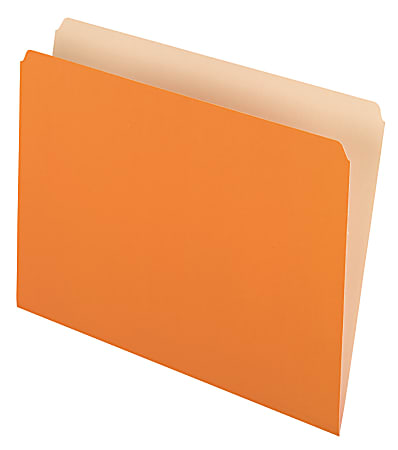 Pendaflex® Straight-Cut Color File Folders, Letter Size, Orange, Box Of 100