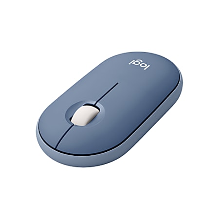 Logitech Pebble Wireless Mouse with Bluetooth or 2.4 GHz Receiver - Blueberry - Mouse - optical - 3 buttons - wireless - Bluetooth - USB wireless receiver - blueberry