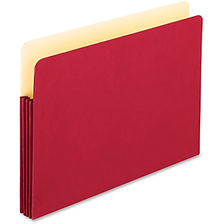 Oxford® Color Expanding File Pocket, Letter Size, 3 1/2" Expansion, Red