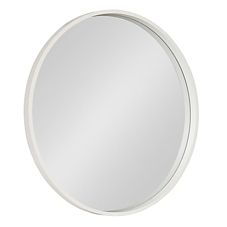 Uniek Kate And Laurel Travis Round Mirror, 25-5/8”H x 25-5/8”W x 1-3/8”D, White