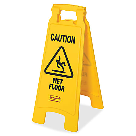 Rubbermaid® Commercial Caution Wet Floor Safety Sign, Caution