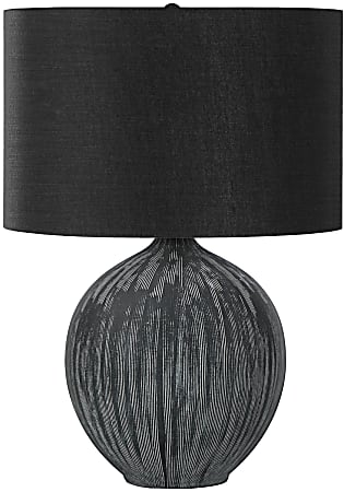 Monarch Specialties Mckee Table Lamp, 23”H, Black/Black