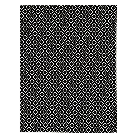 Foss Floors Area Rug, 6'H x 8'W, Diamond, Black/White