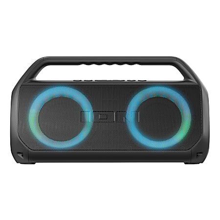 ION Audio Uber Boom Ultra Portable Bluetooth Boom Box with Speakerphone, Lights & Stereo Link , Black
