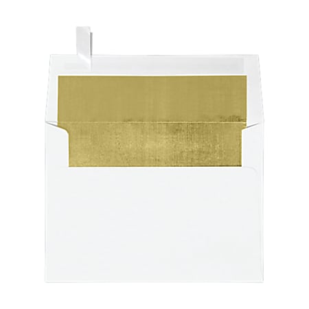 LUX Invitation Envelopes, A7, Peel & Stick Closure, Gold/White, Pack Of 500
